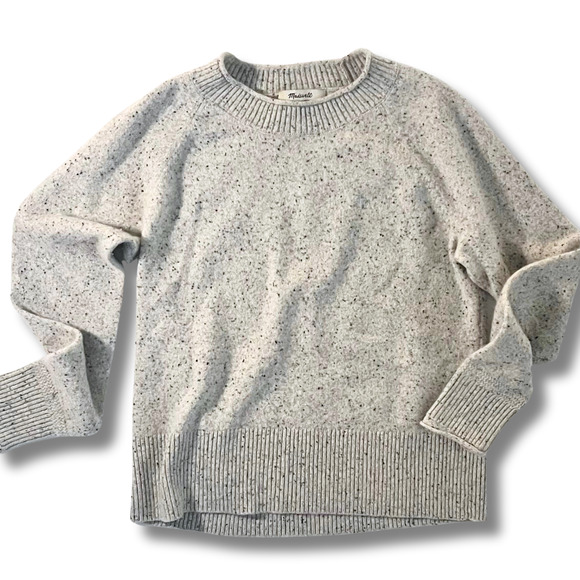 Madewell Sweaters - Madewell Donegal Gray 100% Cashmere Sweater Size XS Ribbed Detailing Super Soft
